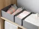 Textile Organizer for Clothes and Underwear, Grey, 28x28x13 cm