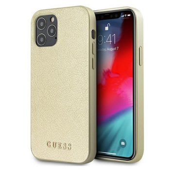 Apple iPhone 12 Pro Max 6.7'' Guess Iridescent Case Cover (GUHCP12LIGLGO), Gold | Чехол Кейс Бампер...