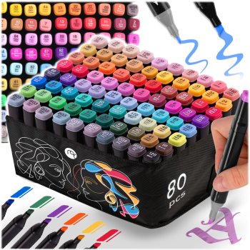 Nukido NK-912 Alcohol Marker Set with Bag, 80 pcs