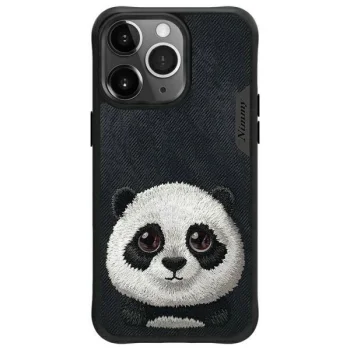 Nimmy Big Eyed Pet 2.0 Panda vāciņš Apple iPhone 15 Pro, melns