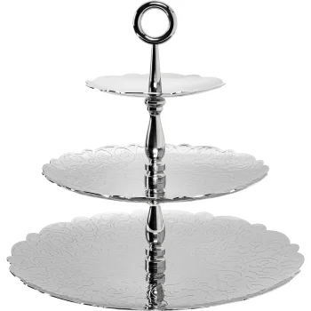 Трехуровневая этажерка Alessi Dressed MW52/3, 35 x 31 см, серебристая