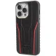 Audi iPhone 15 Pro Case Genuine Leather MagSafe, Black/Red