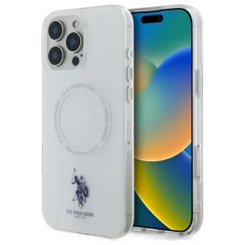 US Polo IML gredzenveida MagSafe korpuss iPhone 16 Pro Max - Balts | Ring Case for White