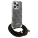 Guess iPhone 16 Pro vāciņš Crossbody Cord 4G Print, brūns