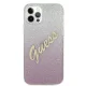 Чехол Guess для iPhone 12 / 12 Pro Glitter Gradient Script, розовый