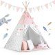 Bērnu Telts Tipi ar Gaismas Virteni Nukido, Rozā krāsā | Baby Tipi Tent with Light Garland