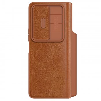 Samsung Galaxy Z Fold 4 (SM-F936) Nillkin Qin Leather Pro Book Cover Case, Brown | Telefona Vāciņš Maciņš Apvalks...