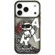 Karl Lagerfeld iPhone 17 Pro vāciņš Liquid Glitter Choupette Logo MagSafe, melns
