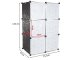 Modular Wardrobe with 6 Sections and Hanging Rod, Black