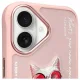 Чехол Nimmy Glasses Cool Cat для iPhone 16, Розовый