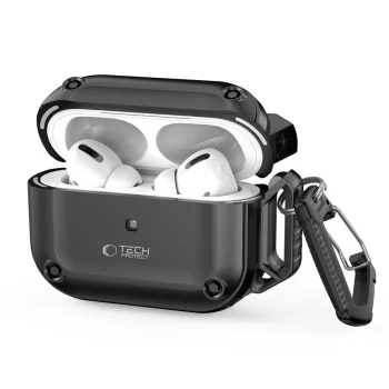 Чехол Tech-Protect Rough Hook с карабином для Apple AirPods Pro 1 / 2, черный