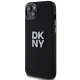 DKNY iPhone 15 / 14 / 13 vāciņš Liquid Silicone Metal Logo, melns