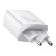 Baseus Compact 2xUSB + Type C Portable Wall Charger Adapter 30W, White | Ātrās Uzlādes Ierīce Lādētājs Adapters