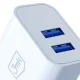 3Mk Protection FlowPower 10W 2.4A sienas lādētājs, 2x USB-A, balts