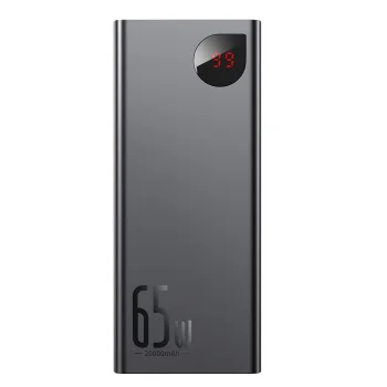 Baseus Adaman Powerbanka 20000mAh 65W Quick Charge 3.0 Power Delivery Melna | Powerbank 2X Usb / 1X Type C Micro Black...