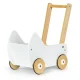 Деревянная коляска для кукол ECOTOYS, ходунок-толкатель