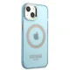 Guess Gold Outline Translucent MagSafe vāciņš iPhone 13 - zils