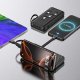 Wozinsky W11-B 10000mAh 10W ārējais akumulators ar kabeļiem un lukturīti, Melns