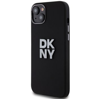 DKNY iPhone 15 Plus vāciņš HC Silicone w Stack Metal Logo, melns