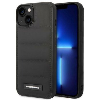 Karl Lagerfeld iPhone 14 Plus / 15 Plus vāciņš Puffy Elongated Logo, melns