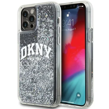DKNY iPhone 12 / 12 Pro Case Liquid Glitter Big Logo, Black