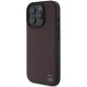 Mercedes iPhone 16 Pro Case Wood Imitation Leather MagSafe, Red
