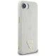 Guess Grained Hot Stamp Peony Triangle Logo MagSafe vāciņš iPhone 16e bēšs