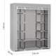 Massido Large Textile Closet, Gray