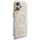 Чехол Guess IML Script Metal MagSafe для iPhone 17, Розовый