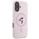 Чехол Karl Lagerfeld Silicone Karl&Choupette Heads Ring MagSafe для iPhone 16, Розовый