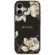 Чехол Guess Grained Flowers Classic Logo MagSafe для iPhone 17 - черный