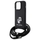 Karl Lagerfeld iPhone 15 Pro vāciņš Crossbody Saffiano Metal Pin, melns