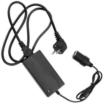 Voltage Converter 230V to 12V with Cigarette Lighter Socket PT12A, Black