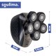 Soulima 00026423 bezvadu matu un bārdas trimmeris / skuveklis ar 6 galviņām, melns