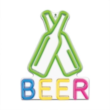 Forever Neon Dekoratīvā LED Lampa Figūra Gaismeklis Apgaismojums ar USB, BEER | Decorative LED Lamp Figure Flashlight