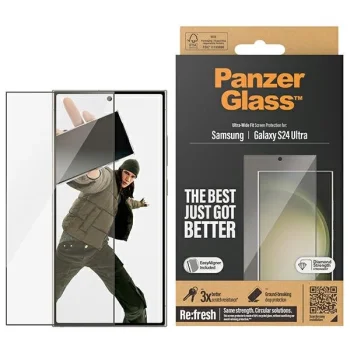 Закаленное стекло PanzerGlass Ultra-Wide Fit с аппликатором для Samsung Galaxy S24 Ultra