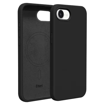 Etteri Silicone Mag vāciņš priekš iPhone 16e / 17e, melns