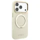 Guess Ring Stand 360 Grained Classic Logo MagSafe vāciņš iPhone 18 Pro / 17 Pro, bēšs