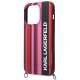 Karl Lagerfeld Color Stripes Strap vāciņš iPhone 14 Pro Max - Rozā