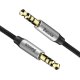 Baseus Yiven 3.5mm AUX audio kabelis, 1m, melns/sudraba
