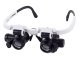 Watchmaker Headset Magnifier with LED Light 8x 23x, White-Black