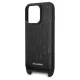 Karl Lagerfeld iPhone 14 Pro vāciņš ar siksniņu Monogram Plaque Logo Melns