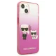 Karl Lagerfeld Gradient Ikonik Karl&Choupette vāciņš iPhone 13 mini, rozā