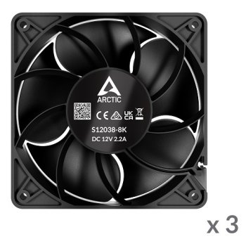 Arctic Gmbh S12038-8K Servera ventilatori, 4-pin, 120mm, 3 gab.