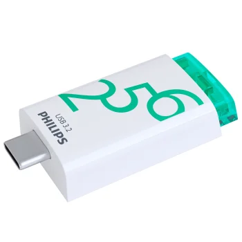 Philips Click USB-C zibatmiņa 256 GB, USB 3.2 Gen 1, balta/oranža