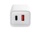 Fast Wall Charger 35W Dual Port USB-C and USB-A with Cable, White