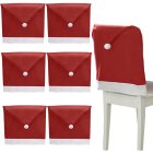 Ziemassvētku Vecīša Cepures Krēslu Pārvalki x6 | Christmas Santa Hat Chair Covers