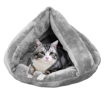 Gulta Dīvāns Guļvieta Māja Kaķim Sunim Mājdzīvniekam - 33x35x45cm, Pelēks | Pet Bed Sofa Sleeping Place for Cat...