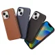 Кожаный чехол Dux Ducis Naples для iPhone 14 Plus с MagSafe, синий