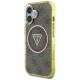 Чехол Guess IML Metal Glitter 4G Circle Triangle MagSafe для iPhone 16, коричневый